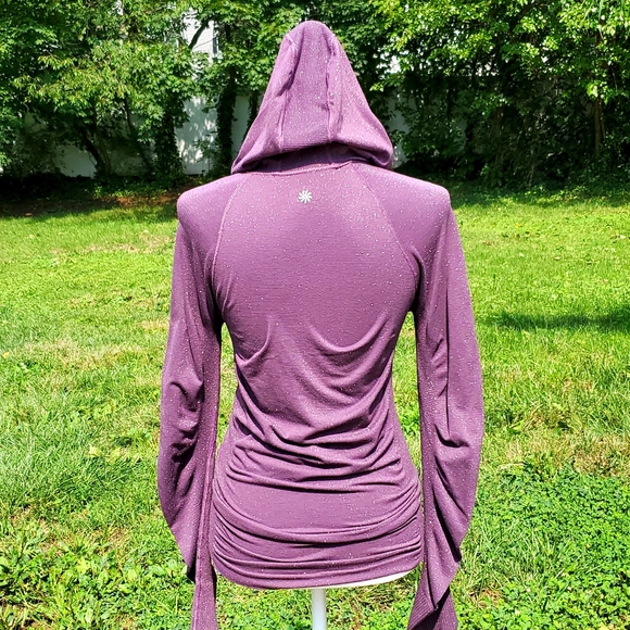 Athleta Sparkly Plum Zip Up Hoody Size S with matching headband! - Picture 3 of 10